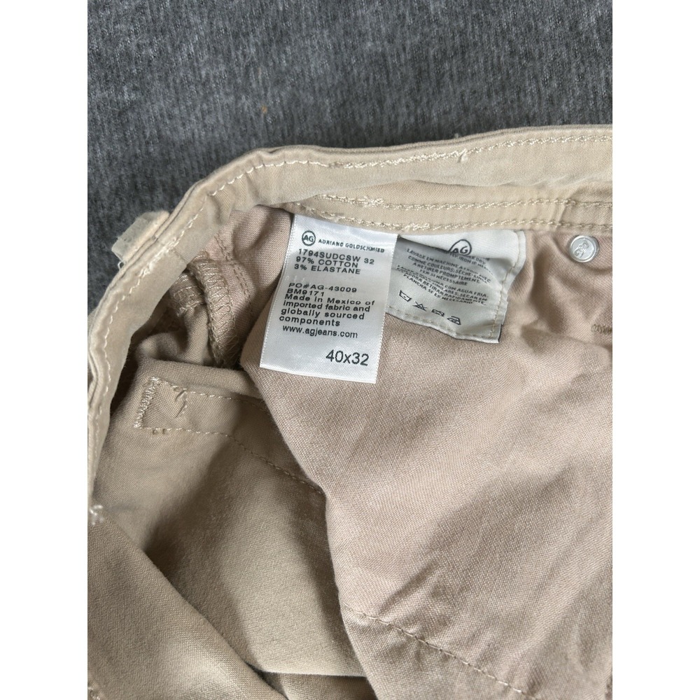 AG Adriano Goldschmied Everett Jeans Mens 40x32 Beige Slim Straight Stretch - Picture 6 of 6